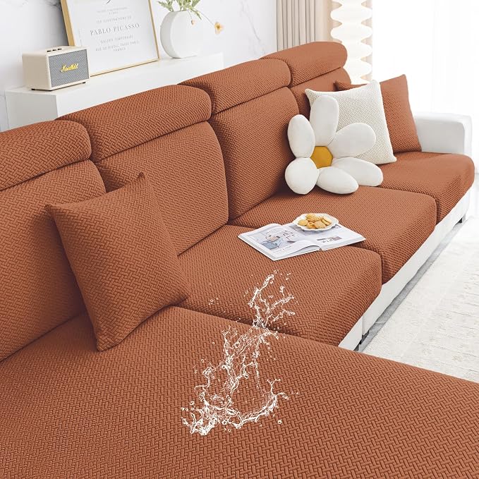 Smiry Waterproof Couch Cushion Covers, Stretch Jacquard Sectional Couch Covers by Smiry
