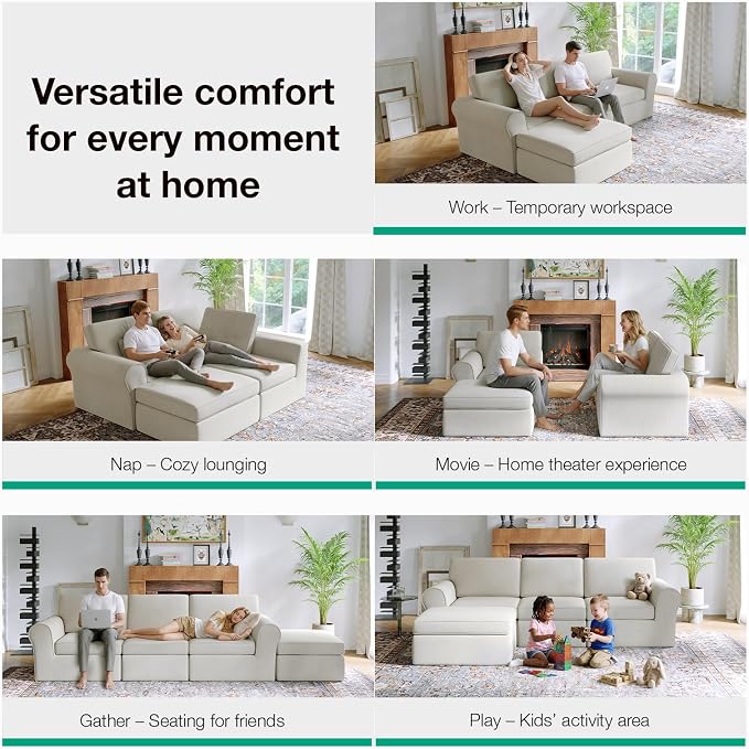 Novilla 138" Modular Sectional Sofa, Modular Sectional Couches - Image 4
