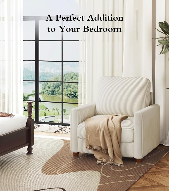 Kidirect 35.5in Oversized Accent Chair, Corduroy Reading Chair - Image 8