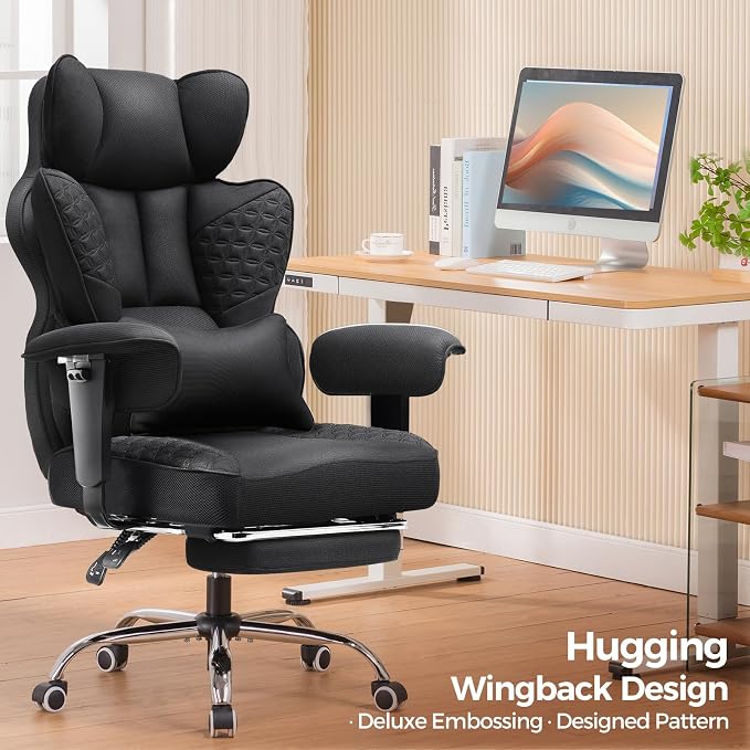 COMHOMA Big and Tall Office Chair Heavy Duty Wide Ergonomic Fabric Deluxe - Image 3