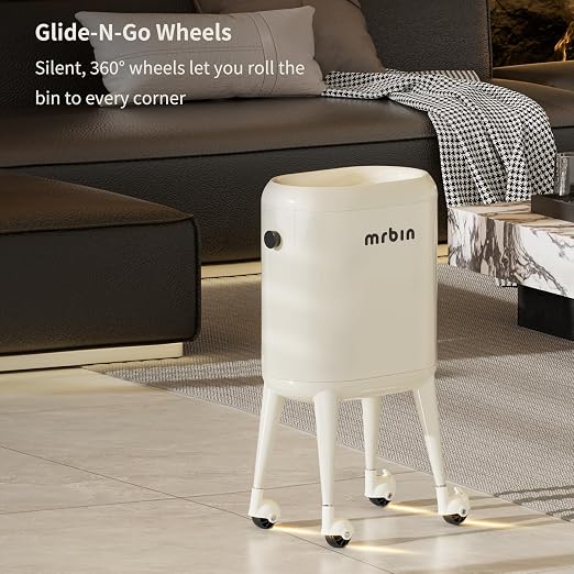 MRBIN Office Trash Can with Lid, Small Bathroom Automatic Adsorption Open Top - Image 4