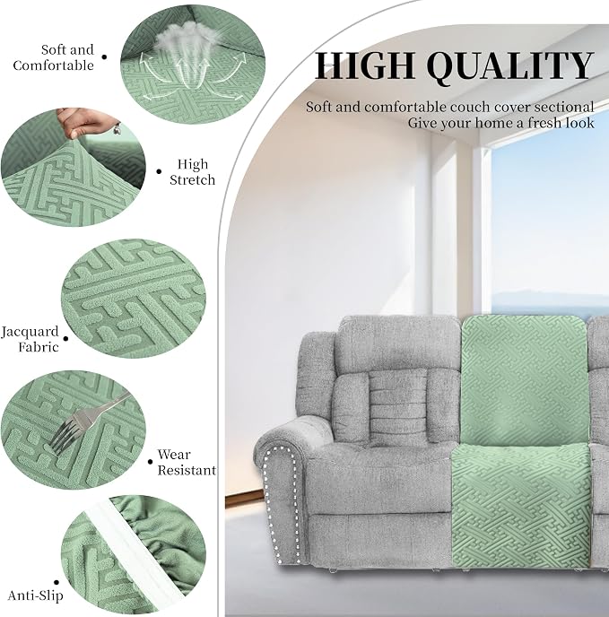 100% Waterproof Sectional Recliner Couch Covers - Image 5