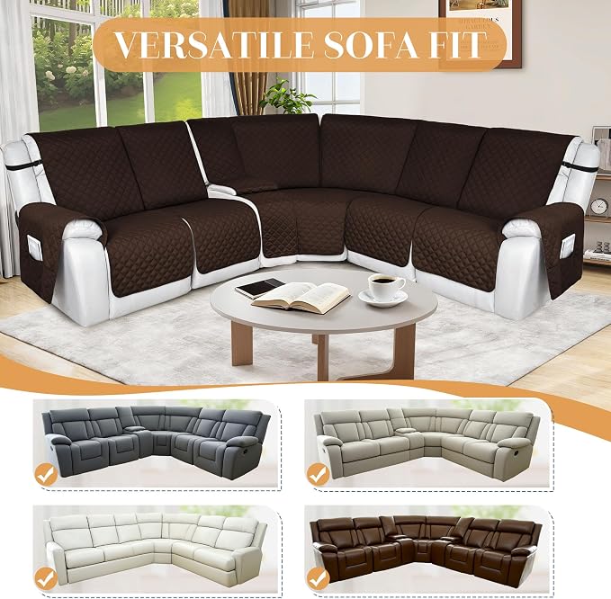 HDCAXKJ 100% Waterproof Reclining Sectional Couch Covers L Shape Recliner Sofa - Image 6