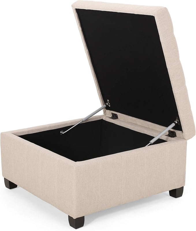 Christopher Knight Home Hedda Tufted Fabric Storage Ottoman - Image 4