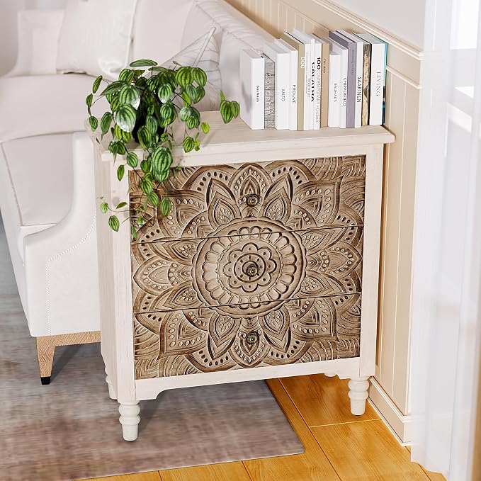 SUNBURY Vintage Wooden Nightstand - Image 5