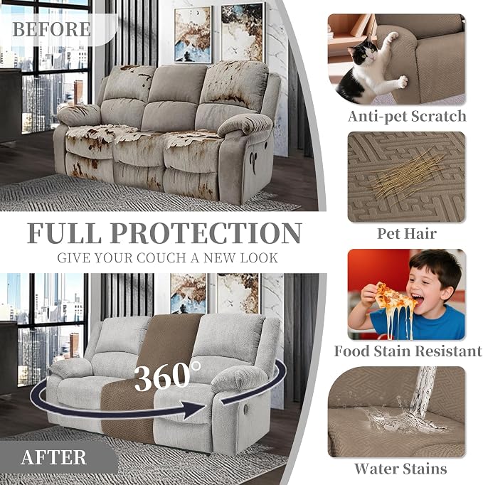 100% Waterproof Sectional Recliner Couch Covers - Image 6