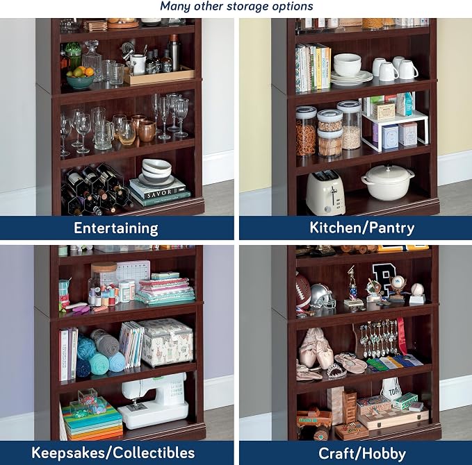 Sauder Miscellaneous Storage 5-Shelf Bookcase/ Book shelf, Select Cherry finish - Image 6