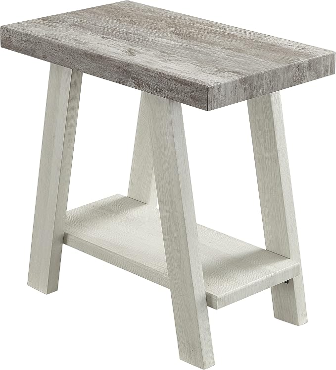 Roundhill Furniture Athens Contemporary Two-Tone Wood Shelf Side Table - Image 5