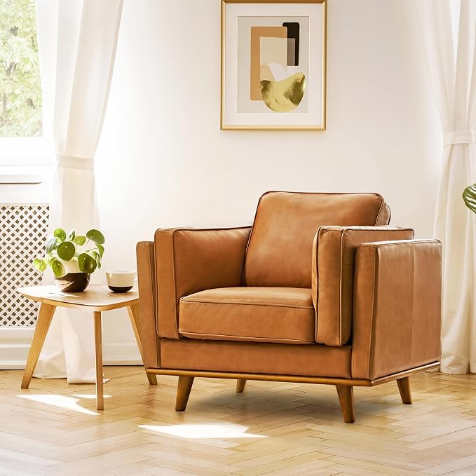 Valencia Artisan Full Leather Accent Chair 41.5” | Pure Full Italian Nappa - Image 2
