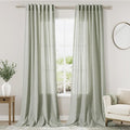 Extra Long Sage Green Curtain 2 Panels 102 inches Long by Nanspring