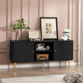 ARTPOWER 55” Fluted TV Stand, Mid Century Modern Black TV Stand by PowerofArtBetterforLife