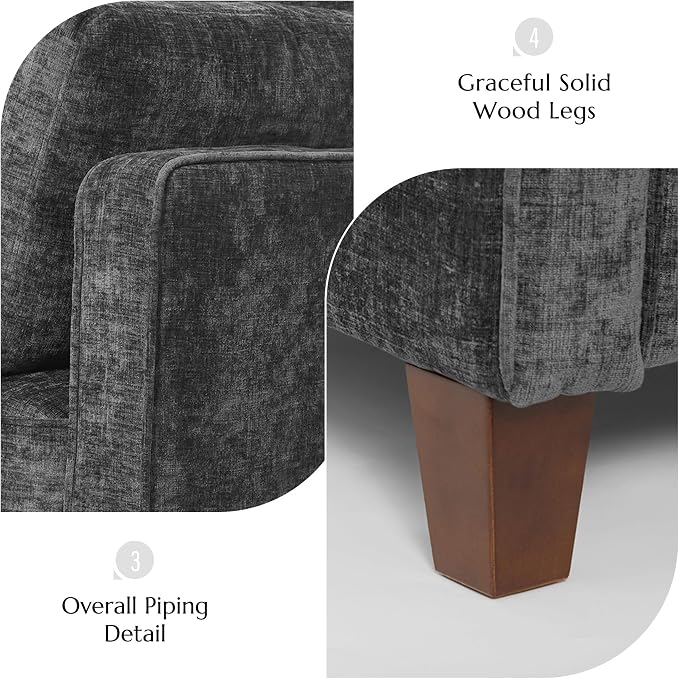 Luxury Oversized Accent Chair, 40.9" Upholstered Piping Single Armchairs - Image 7