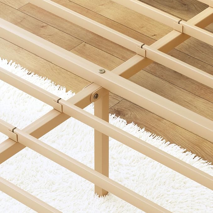 BOSRII 14in High Solid Bamboo Wood Platform Queen Size Bed Frame - Image 8