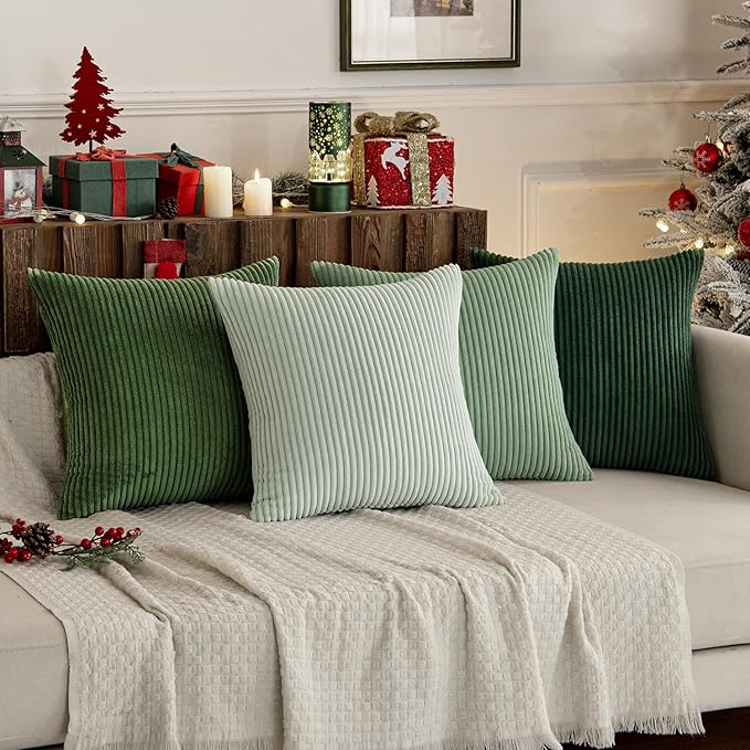MIULEE Boho Farmhouse Sage Green Throw Pillow Covers 18x18 Inch Set of 4 - Image 9