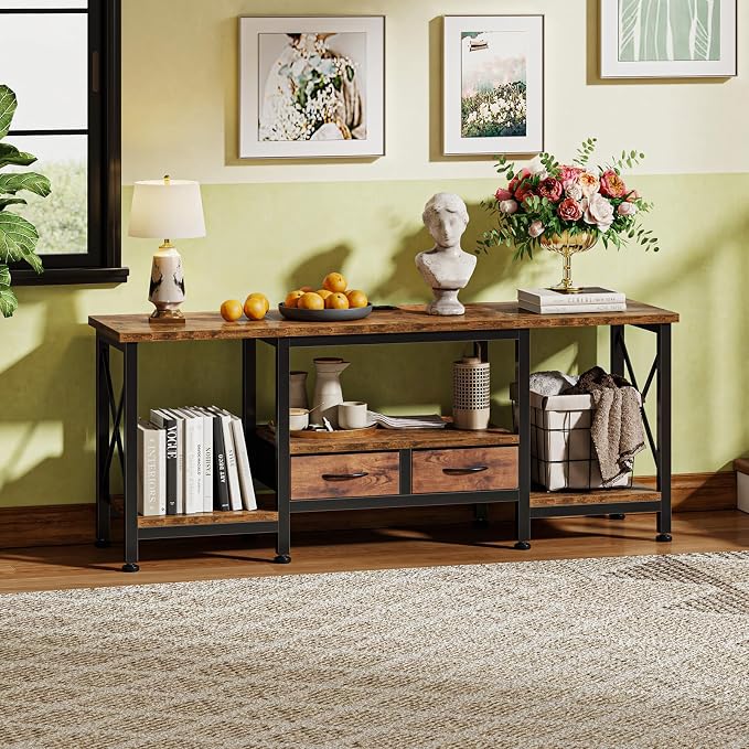 DUMOS 55” TV Stand with Power Outlets, Entertainment Center - Image 2