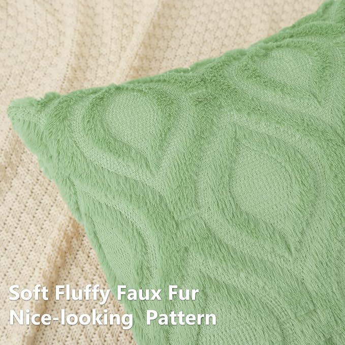 decorUhome Summer Throw Pillow Covers 22x22 Inch Set of 2, Soft Plush Faux Wool - Image 2