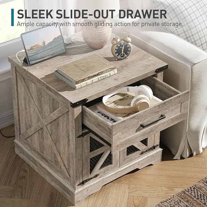 RALGEND Farmhouse End Table Set of 2, Large End Table - Image 8