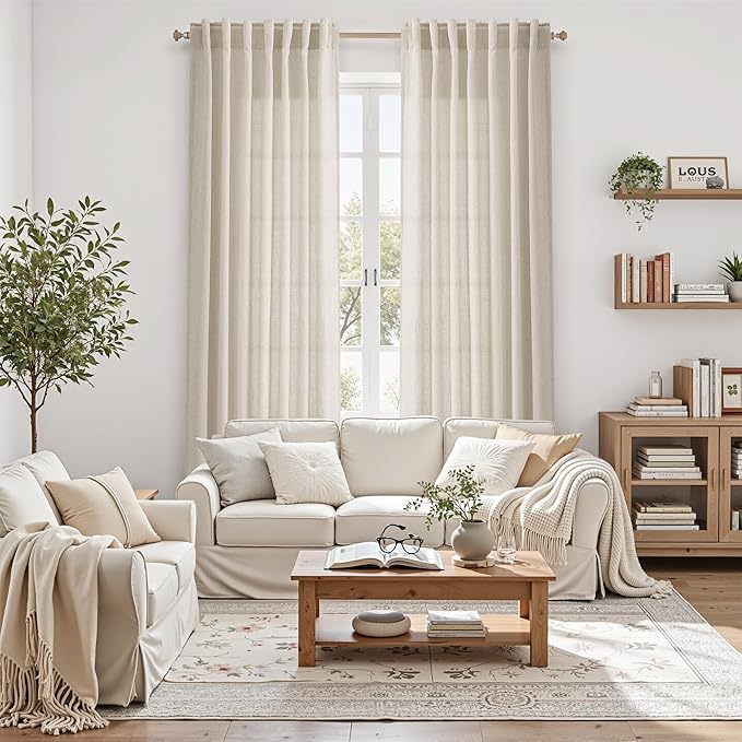 Nanspring Boho Linen Curtains 84 Inches Long - Image 6