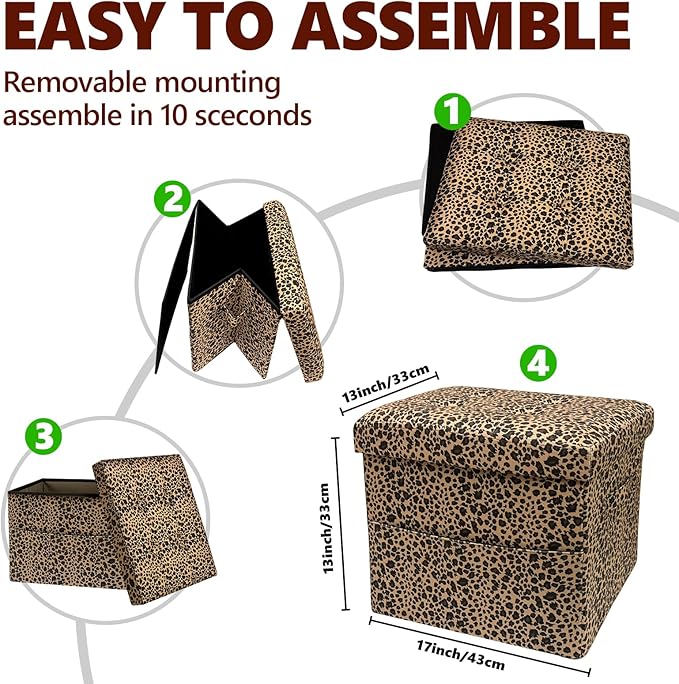 ALASDO Storage Ottoman Footrest Stool Small Ottoman - Image 3
