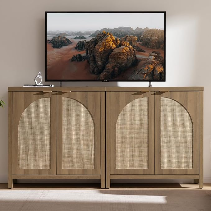 SICOTAS Rattan Sideboard Buffet Cabinet - Image 4