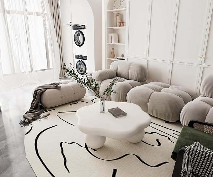 35" Cloud Coffee Table with 3 Ball Legs, Modern Minimalist Petal Center Table - Image 7