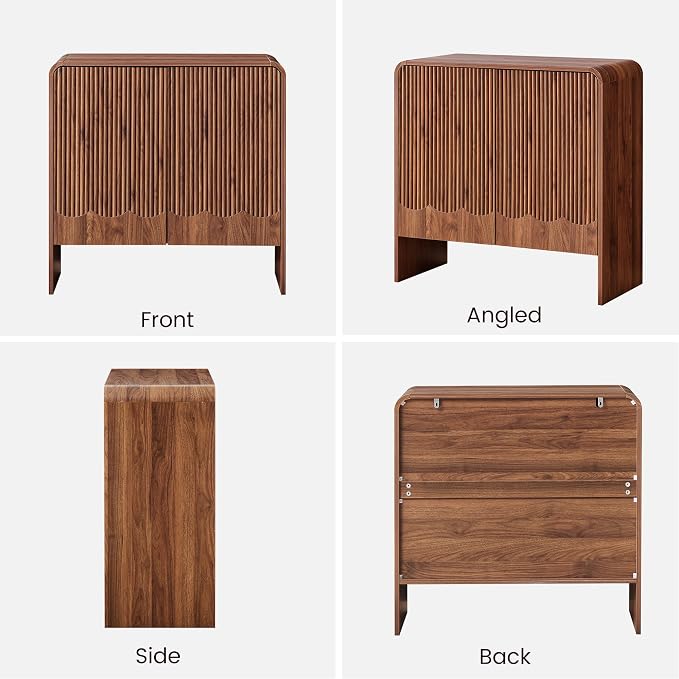 FurSch Fluted Sideboard Buffet Cabinet, Mid Century Modern Storage Cabinet - Image 7
