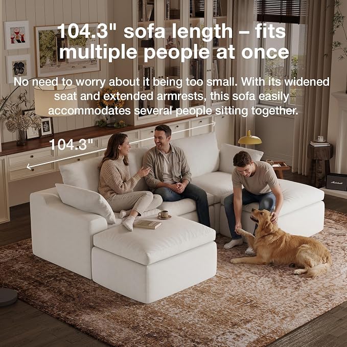 Novilla 133.8" Modular Cloud Couch, Modern Sectional Sofa - Image 17