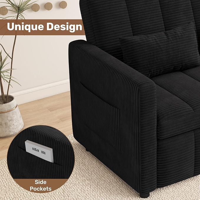 Nebuaegis Sleeper Sofa Bed, 3-in-1 Convertible Pull Out Couch - Image 4