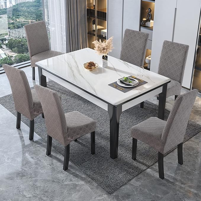 Genina Waterproof Chair Covers for Dining Room, Stretch Jacquard Dining Chair - Image 6
