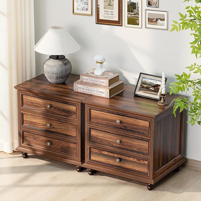 Joaxswe 24" Wide Farmhouse Night Stand, Large End Table - Image 7