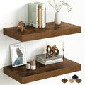 Fun Memories 12 Inch Deep Floating Shelf, 24 x 12 Rustic Wood Wall Shelf by FunMemories
