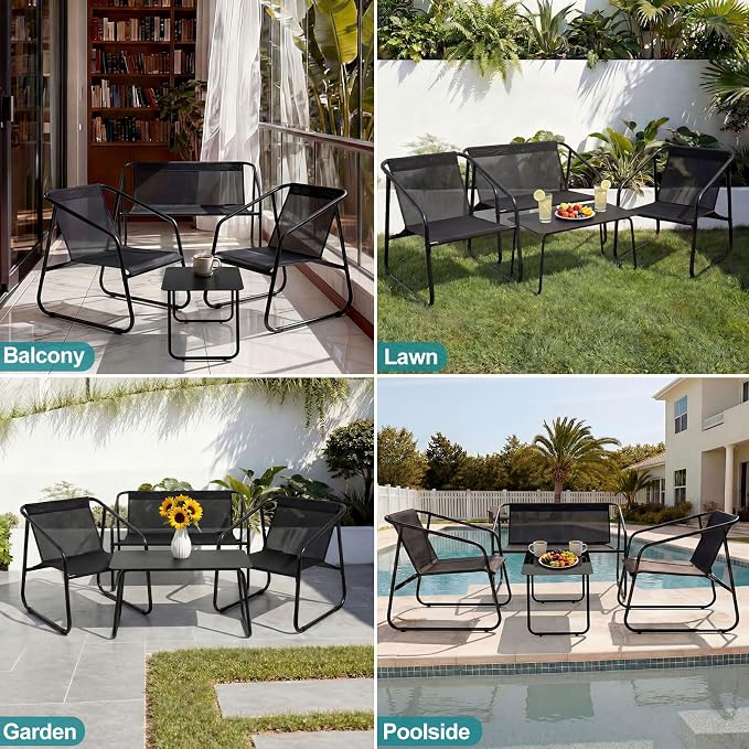 DUMOS 4 Piece Patio Furniture Set，Outdoor Patio Furniture Set - Image 7