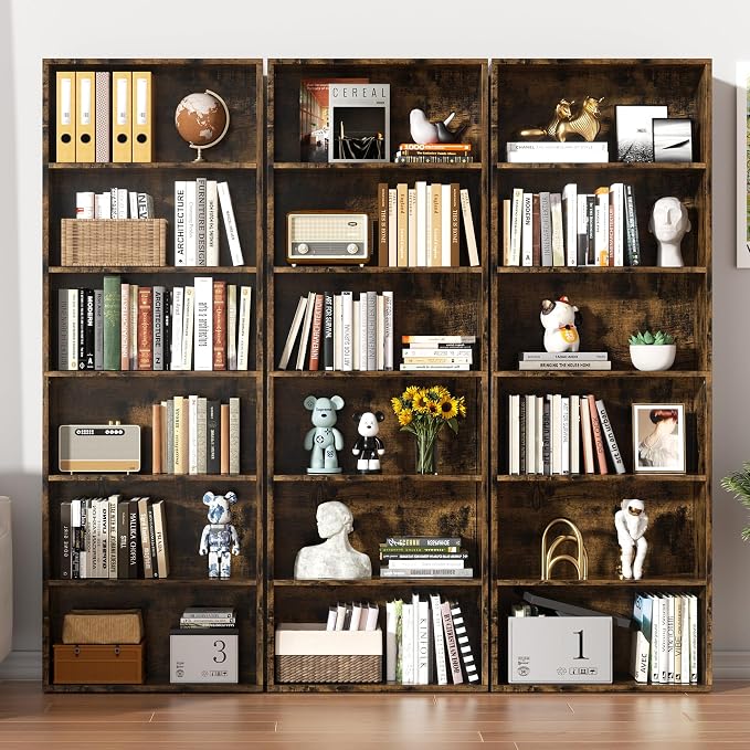 Shintenchi Bookshelf, 6-Tier Open Bookcase and Bookshelves, 6 Shelf Display - Image 4