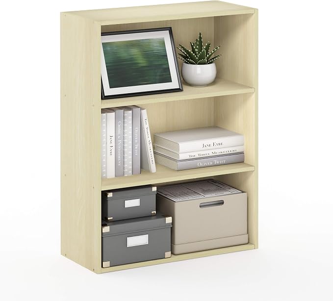 Furinno PASIR Book Shelf, 3-Tier Bookshelf, Storage Shelves Bookcase, 9.7 x - Image 6