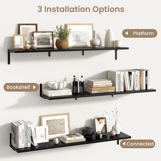 Fun Memories Deep Floating Shelves, 48W x 8D Floating Shelves Set of 2 - Image 5