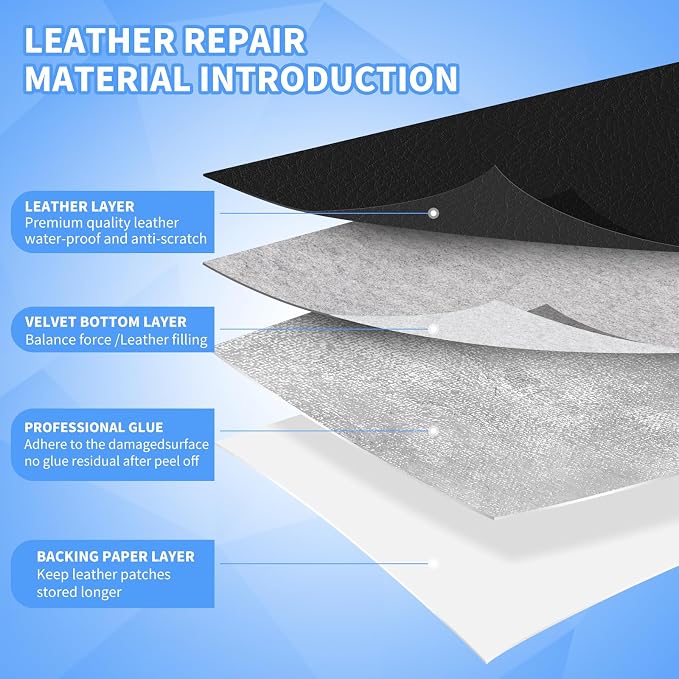 Kangshoon Leather Repair Patches, 35X79 Inch Self-Adhesive Leather Repair Tape - Image 3