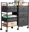 2-in-1 Baby Diaper Caddy Organizer and Storage-3 Tier Rolling Baby Cart by BG-BABYGO