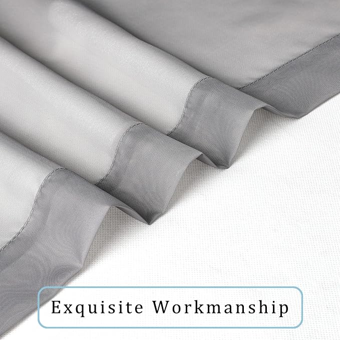 OWENIE Sheer Curtains 96 Inch Length, Elegant Sheer Curtains - Image 7