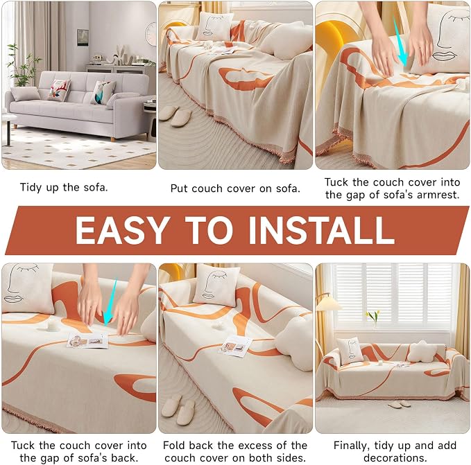 VClife Couch Cover for Sofa Washable Plush Sofa Cover Slipcover - Image 7