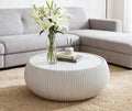 SSLine Round Drum Coffee Table Modern Sintered Stone Top Coffee Table in Cream by SSLine