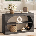 Console Table, 55-Inch Entryway Tables 3-Tier Wood Narrow Sofa Tables by Tarnorci