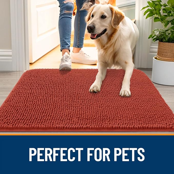 OLANLY Dog Door Mat for Muddy Paws 50x30, Absorbs Moisture and Dirt, Absorbent - Image 6