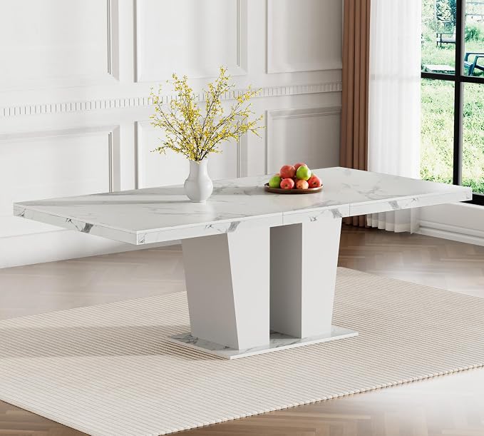 Henf 5 Pieces Faux Marble Dining Table Set - Image 3