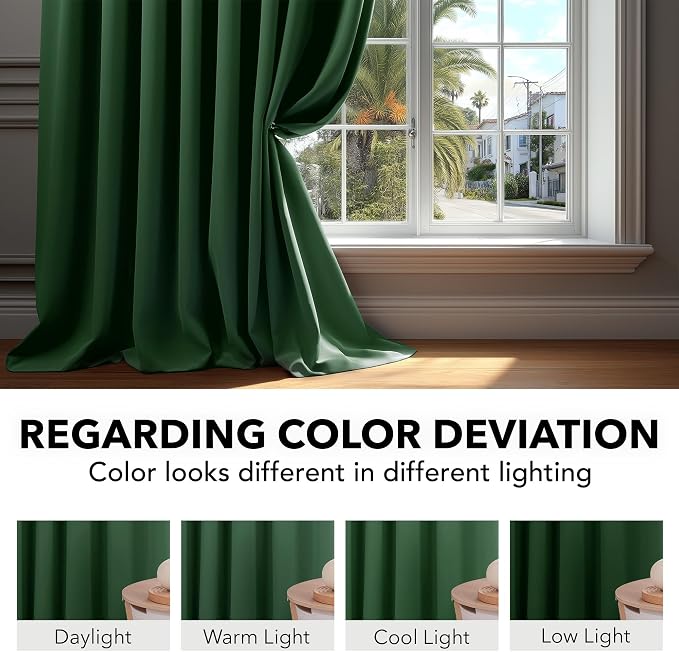 Deconovo Blackout Curtains, Thermal Insulated, W42 x L84 2 Panels, Back Tab - Image 6