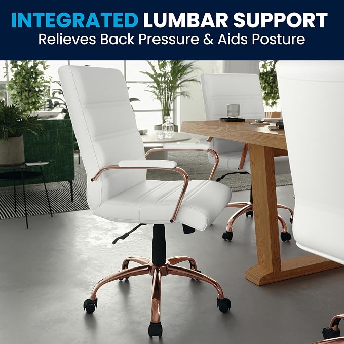 Flash Furniture Whitney Mid-Back Swivel LeatherSoft Desk Chair - Image 9