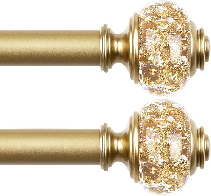 2 Pack Curtain Rod 32 to 58 Inches, USFOOK 7/8 Inch Telescoping Splicing by USFOOK