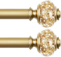 2 Pack Curtain Rod 32 to 58 Inches, USFOOK 7/8 Inch Telescoping Splicing by USFOOK