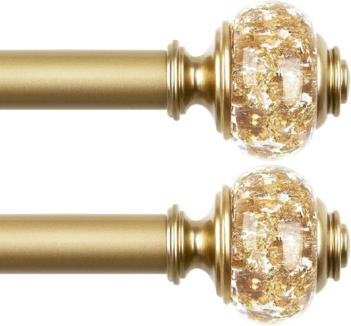 2 Pack Luxury Gold Curtain Rods by USFOOK