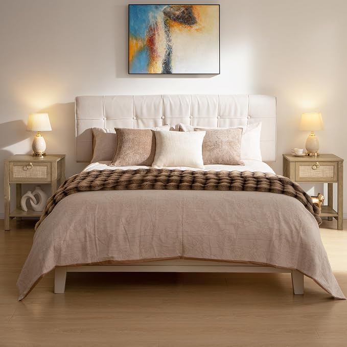 SICOTAS Rattan Nightstand Set of 2, Rattan Decor Drawer - Image 3