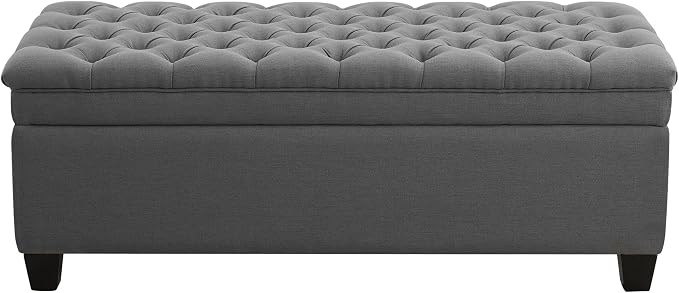 WUTUTUEE 51" Fabric Storage Ottoman Bench, Upholstered Rectangle End of Bed by WUTUTUEE